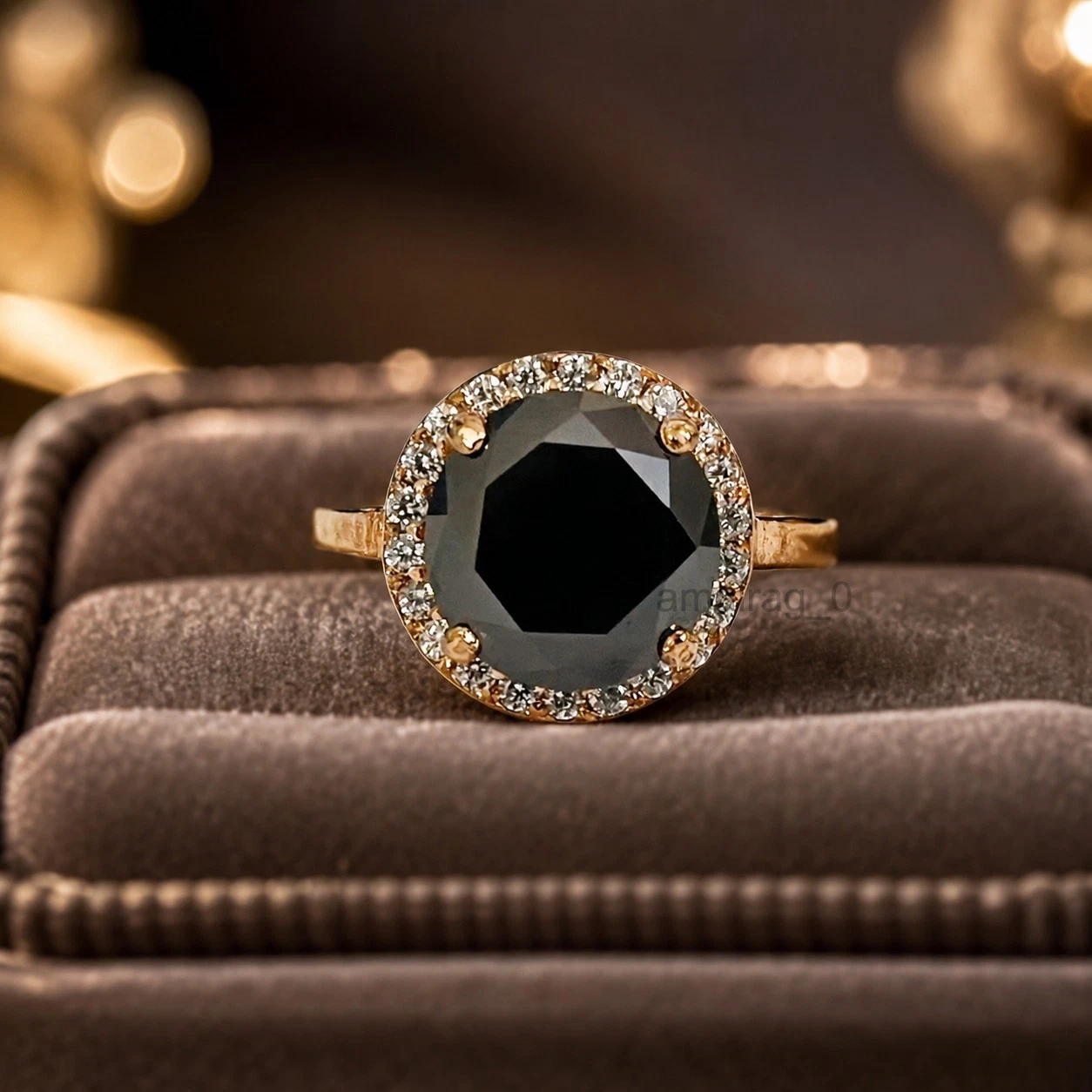 8 Ct Black Diamond Ring
