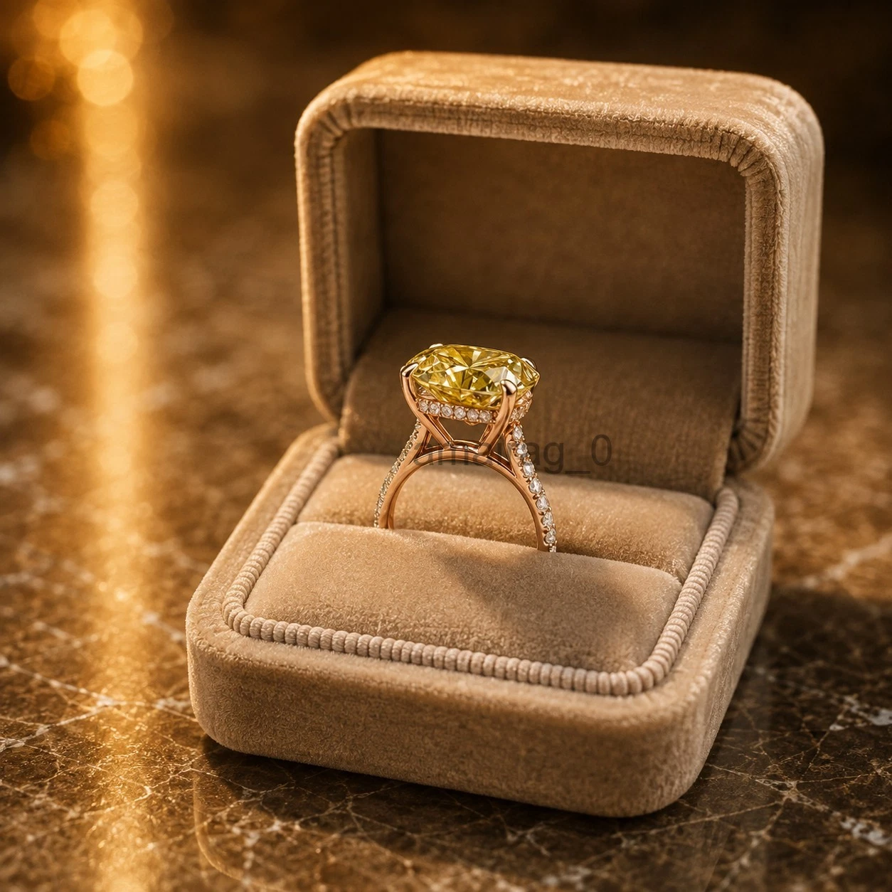8 Ct Champagne Diamond Ring Heart 2