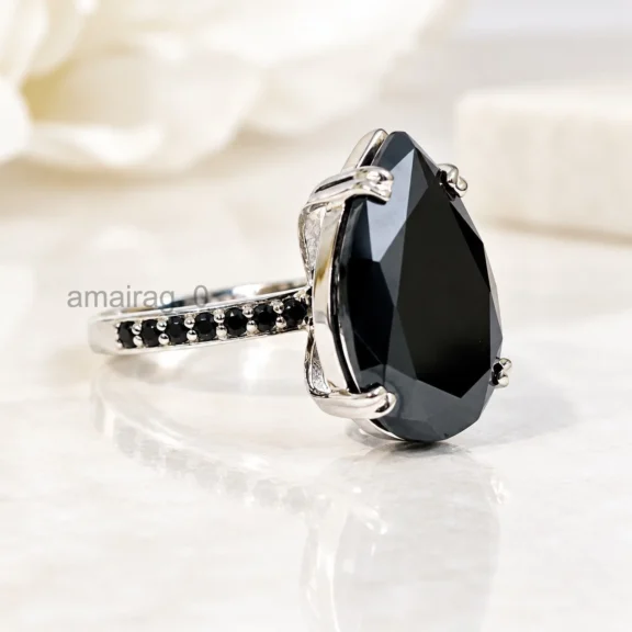 Black Diamond Ring Pear 2