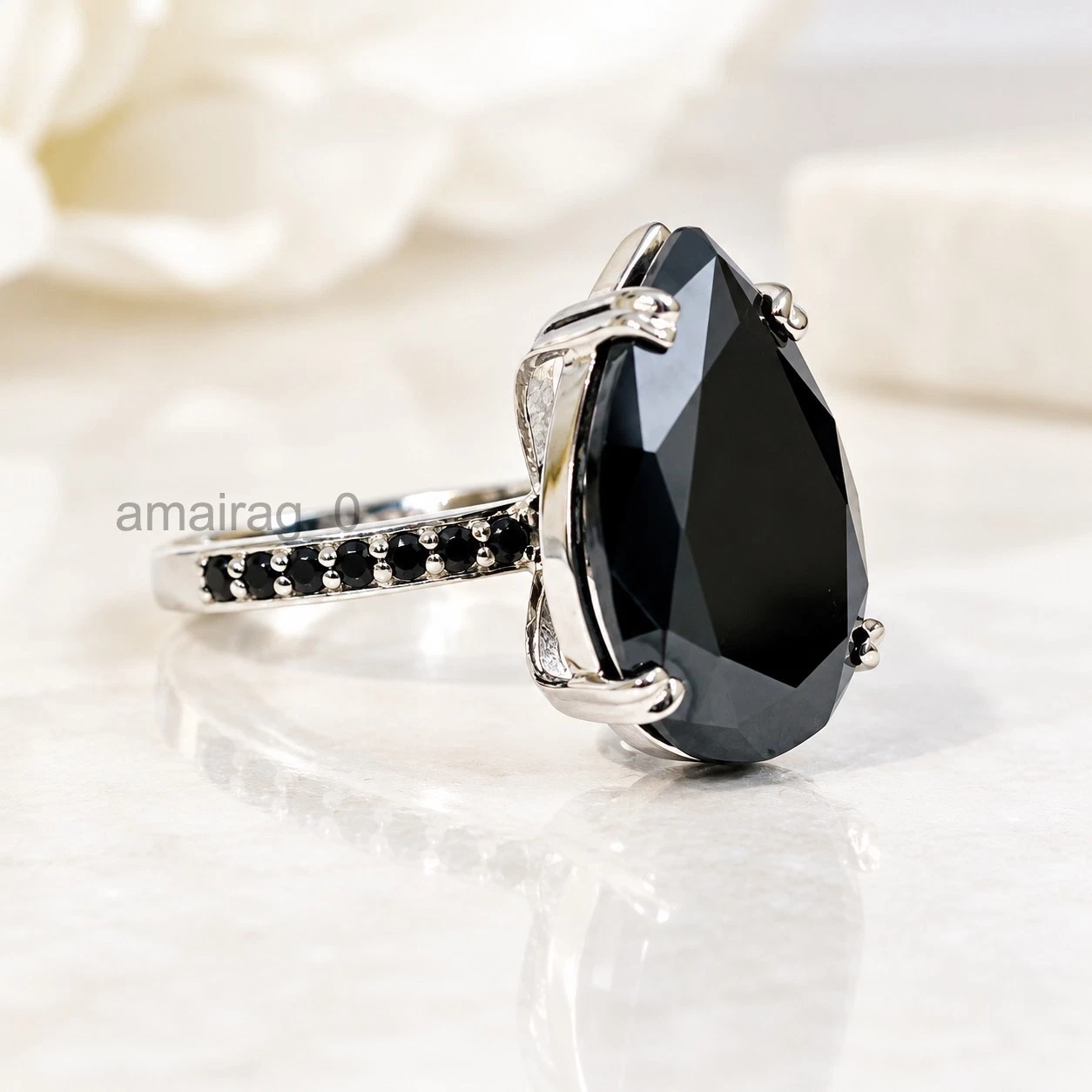 Black Diamond Ring Pear 2