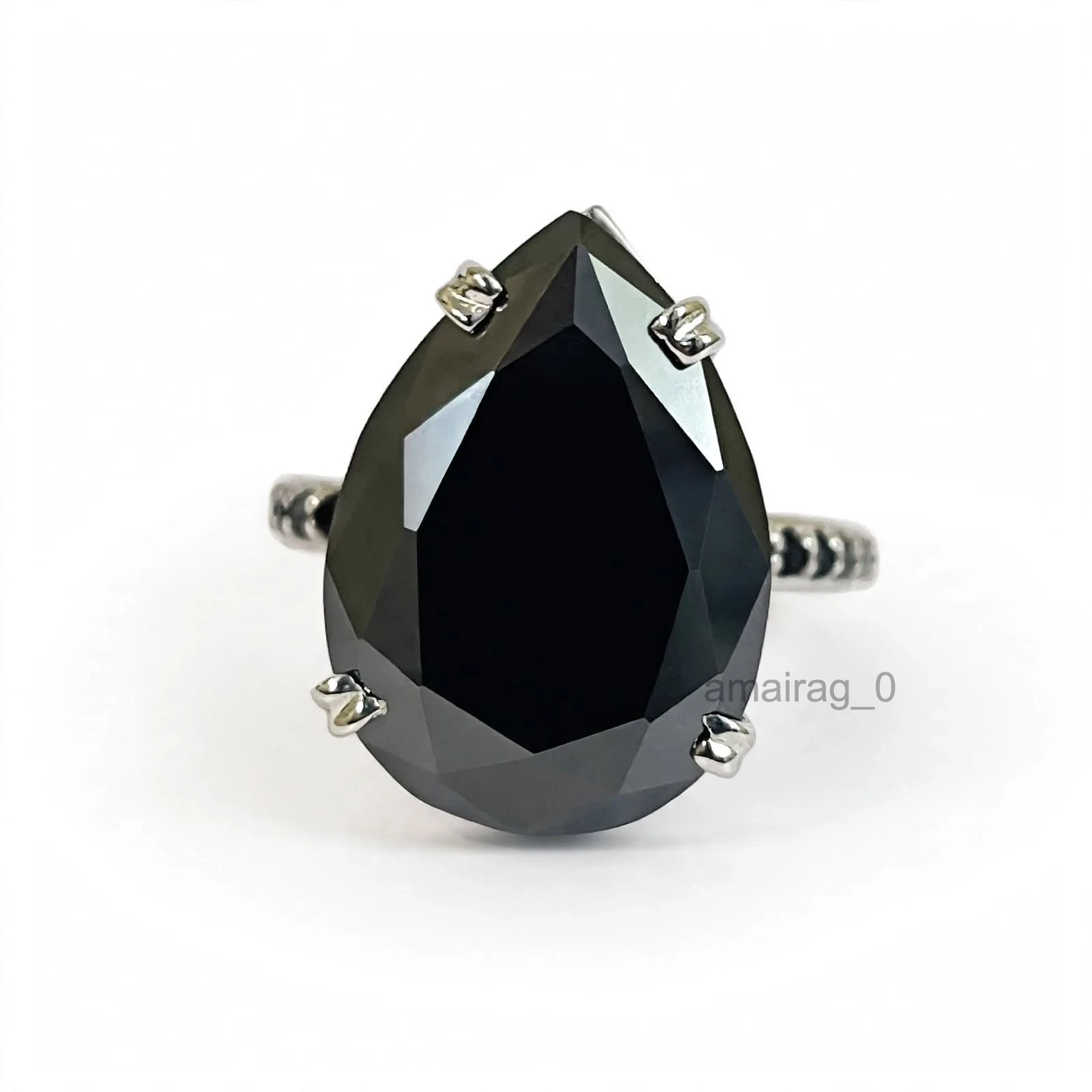 Black Diamond Ring Pear 4