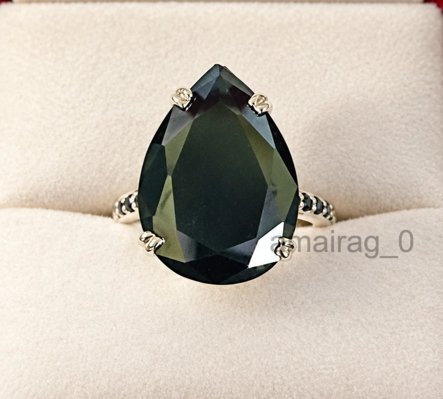 Black Diamond Ring Pear