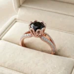 Black Diamond Ring Rose Gold