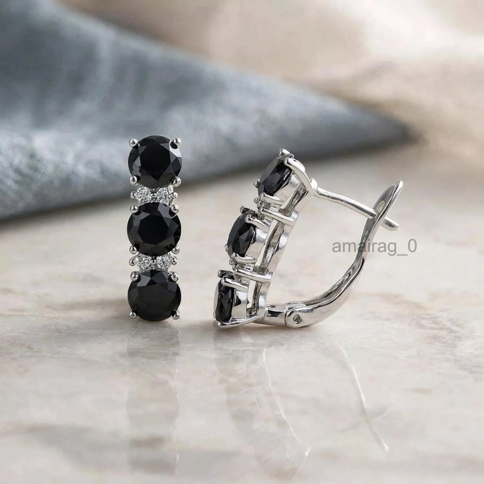 Black Diamond Stud Earrings 3