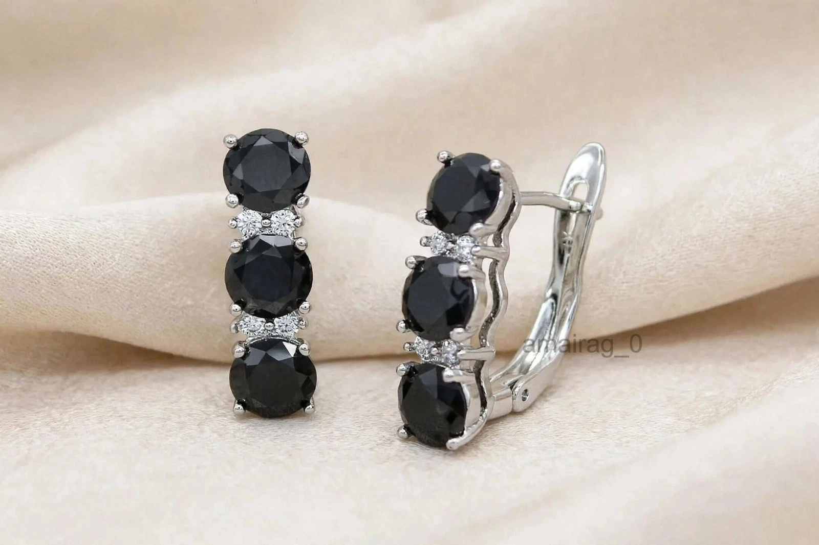 Black Diamond Stud Earrings 5