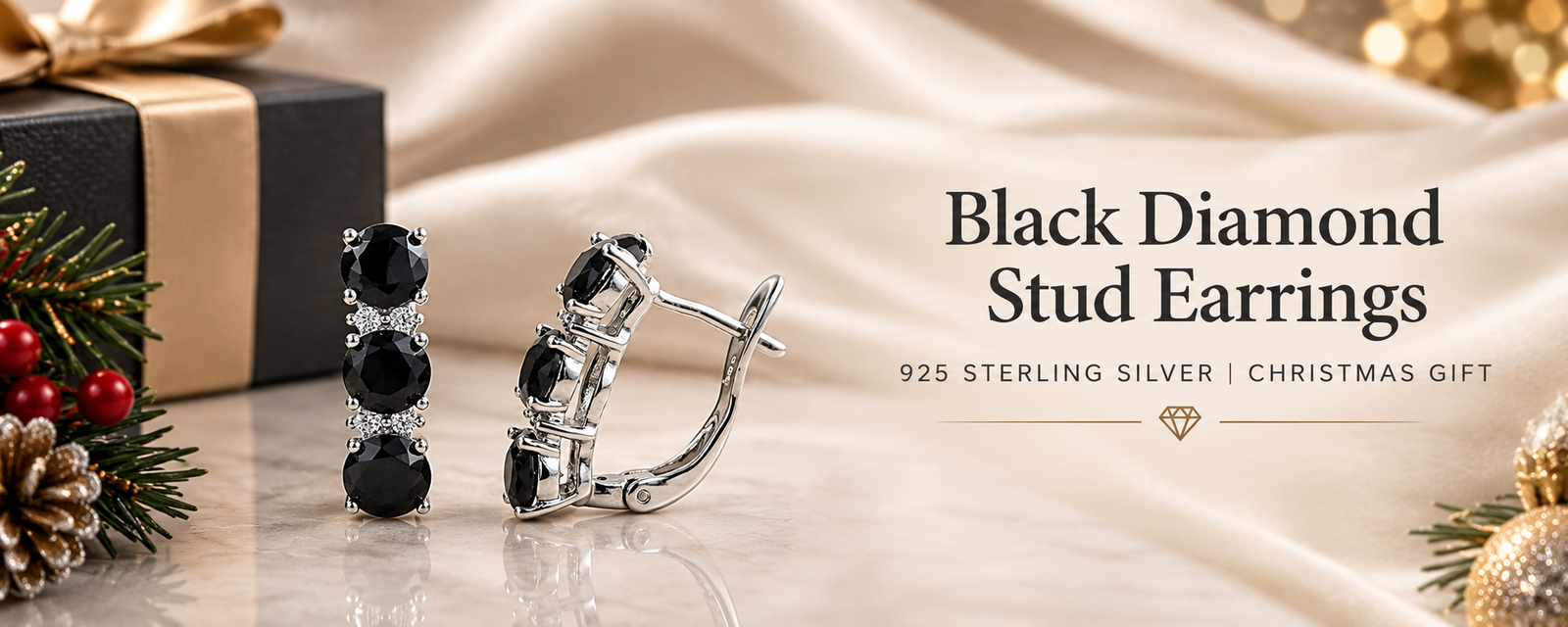 Black Diamond Stud Earrings banner
