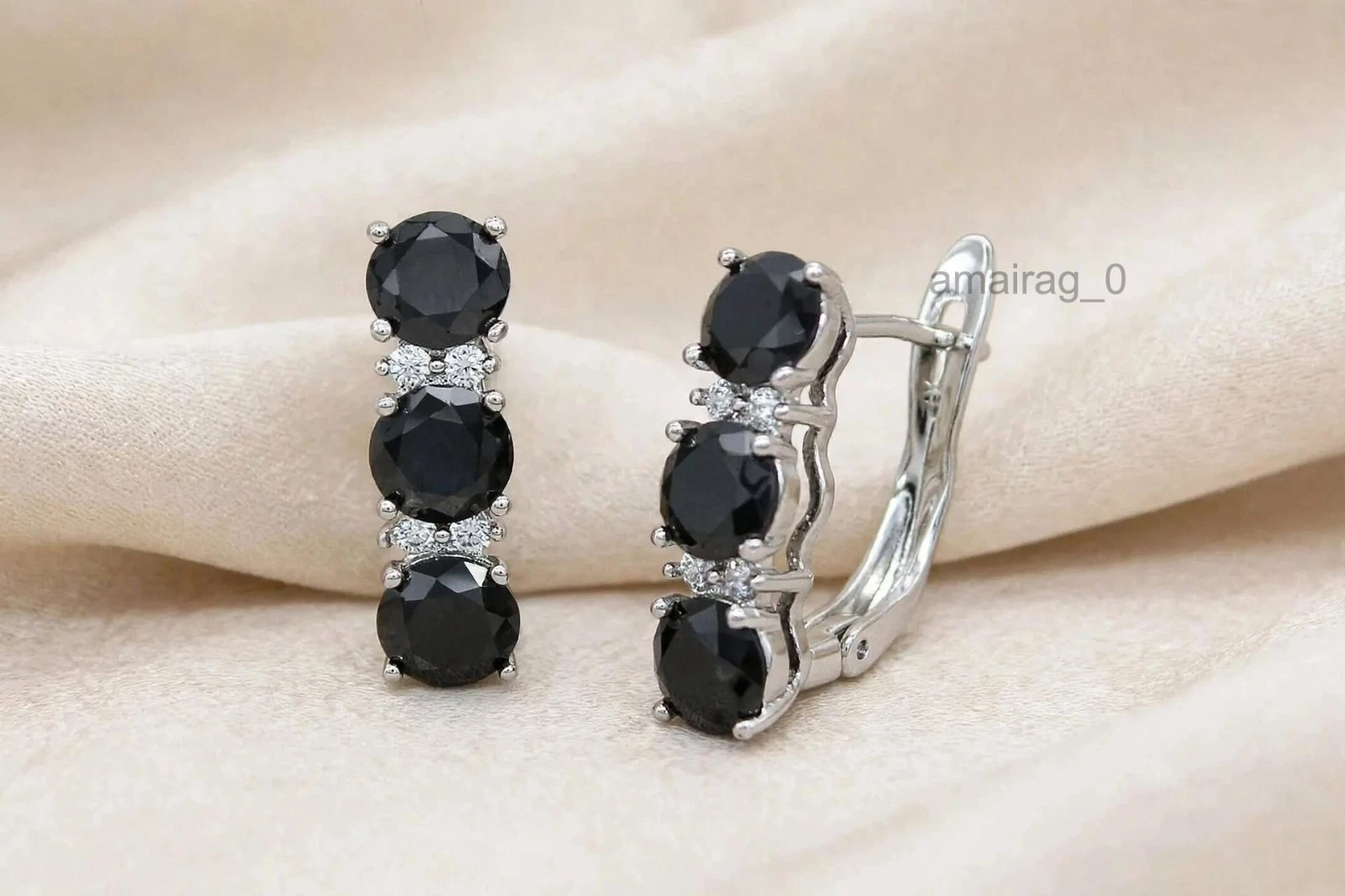 Black Diamond Stud Earrings