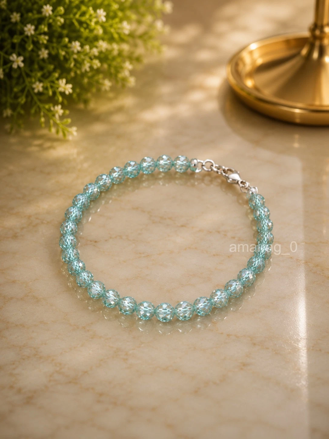 Blue Treated Diamond Beaded 2