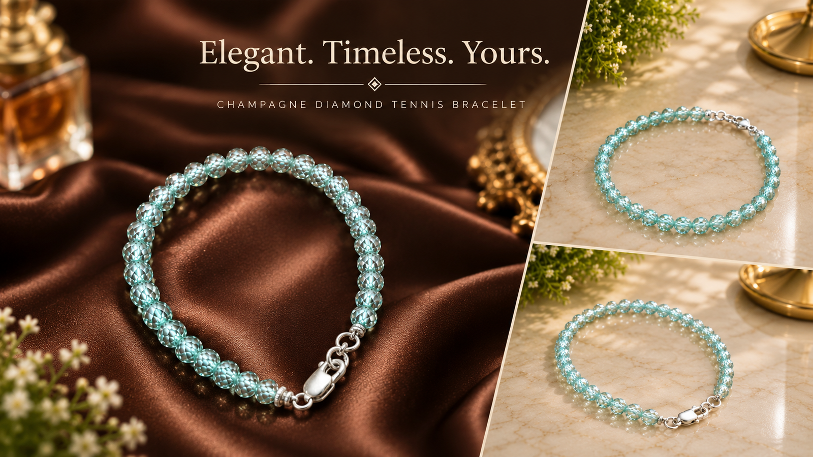 Blue Treated Diamond Beaded banner