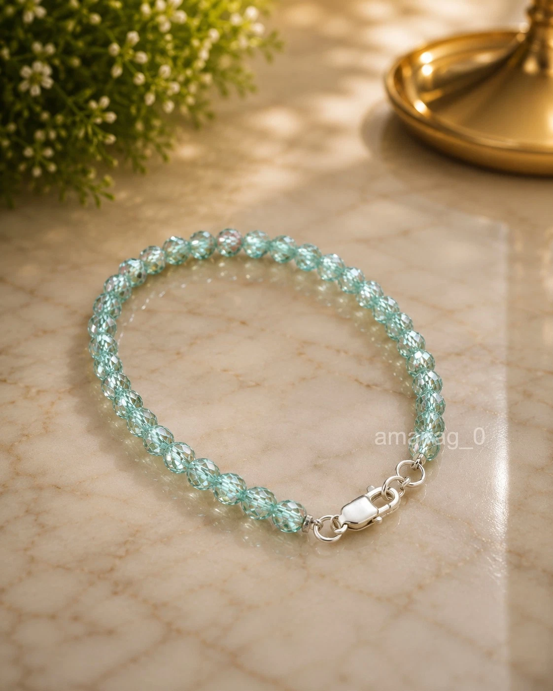 Blue Treated Diamond Beaded
