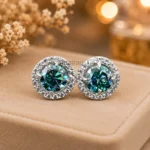 Blue Treated Diamond Stud Earrings