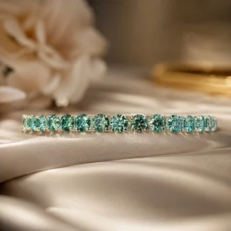 Blue Treated Diamond Tennis Bracelet 1