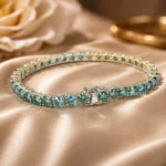 Blue Treated Diamond Tennis Bracelet 3