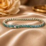 Blue Treated Diamond Tennis Bracelet 4