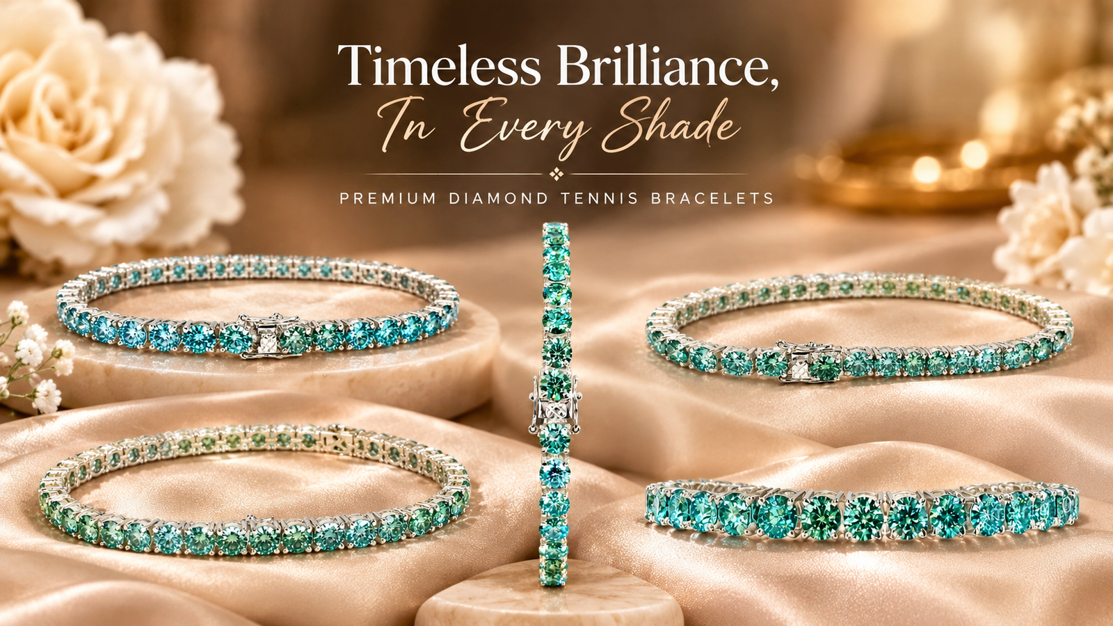 Blue Treated Diamond Tennis Bracelet