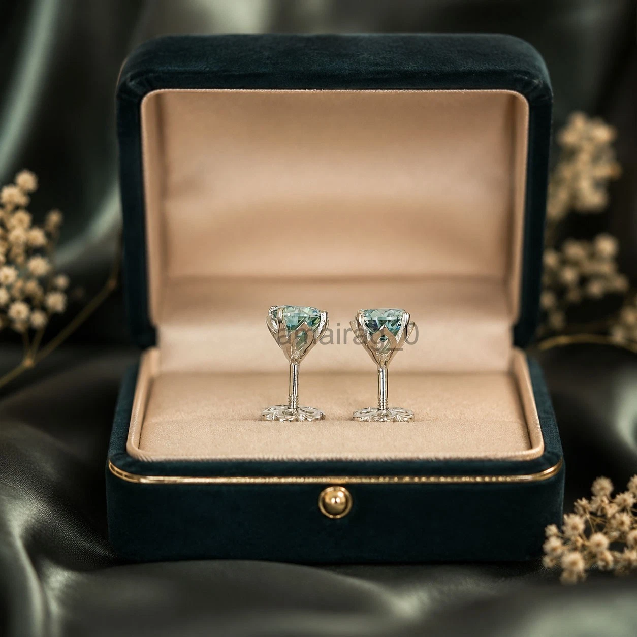 Blue Treated Stud Earrings 2