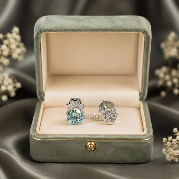 Blue Treated Stud Earrings 3
