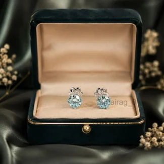 Blue Treated Stud Earrings
