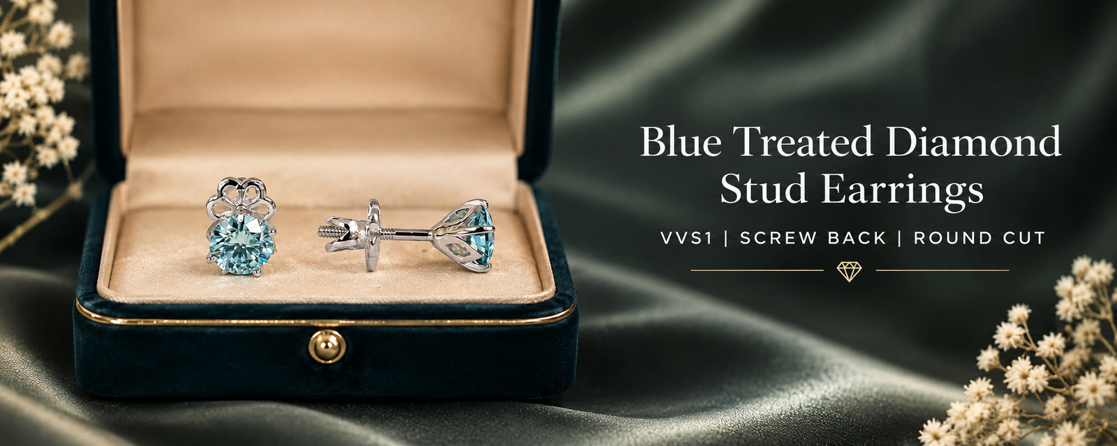 Blue Treated Stud Earrings banner