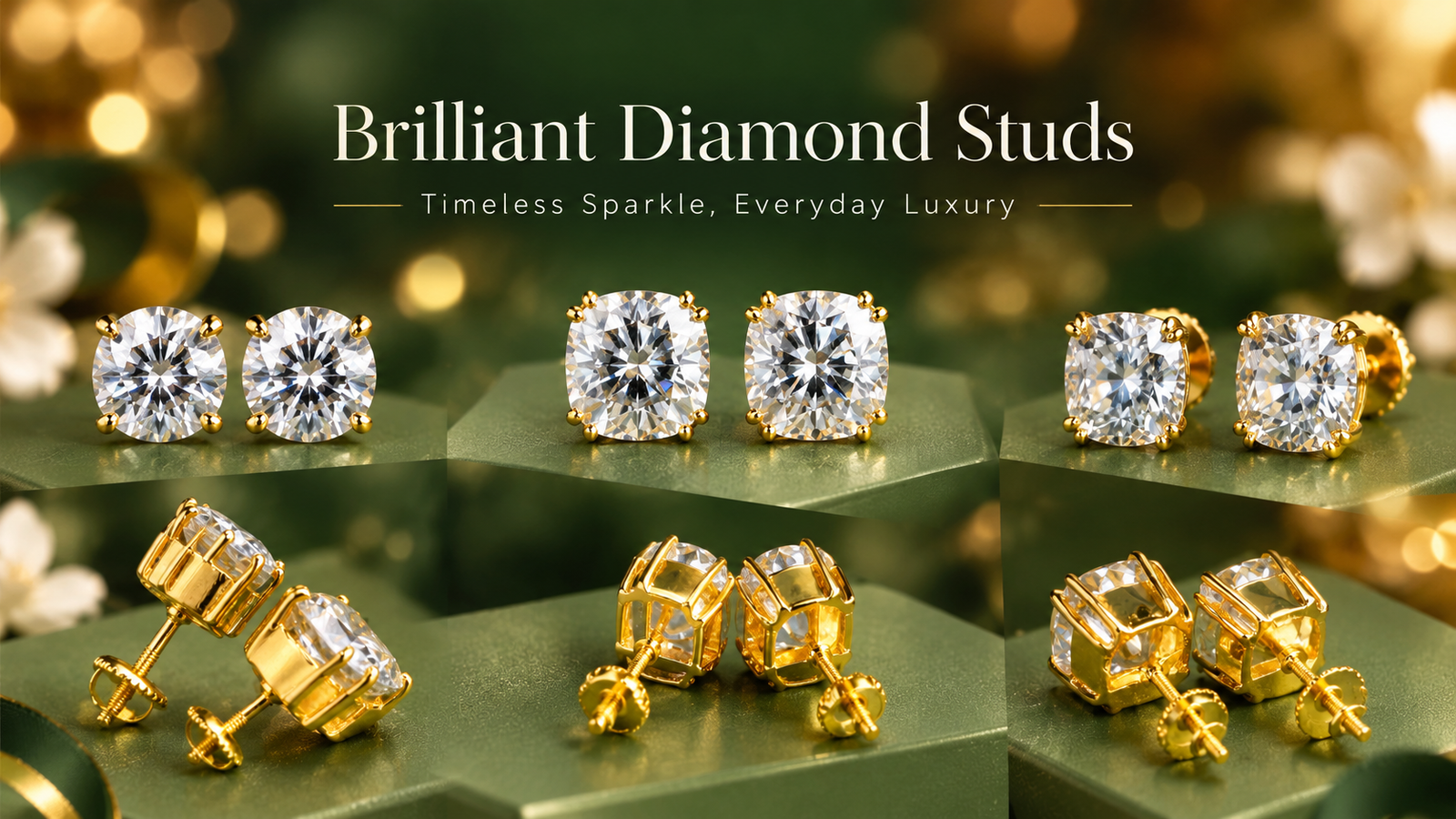 Brilliant Diamond Studs Luxury Showcase