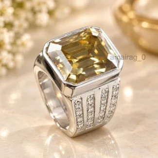 Champagne Diamond Ring 10 Ct Emerald (4)