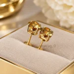 Champagne Diamond Stud 5 Ct Yellow (4)