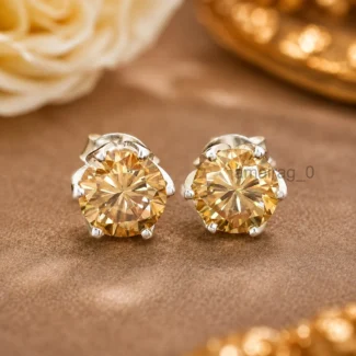 Champagne Diamond Stud Earrings