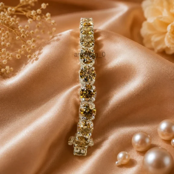 Champagne Diamond Tennis Bracelet 2