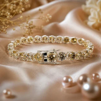 Champagne Diamond Tennis Bracelet