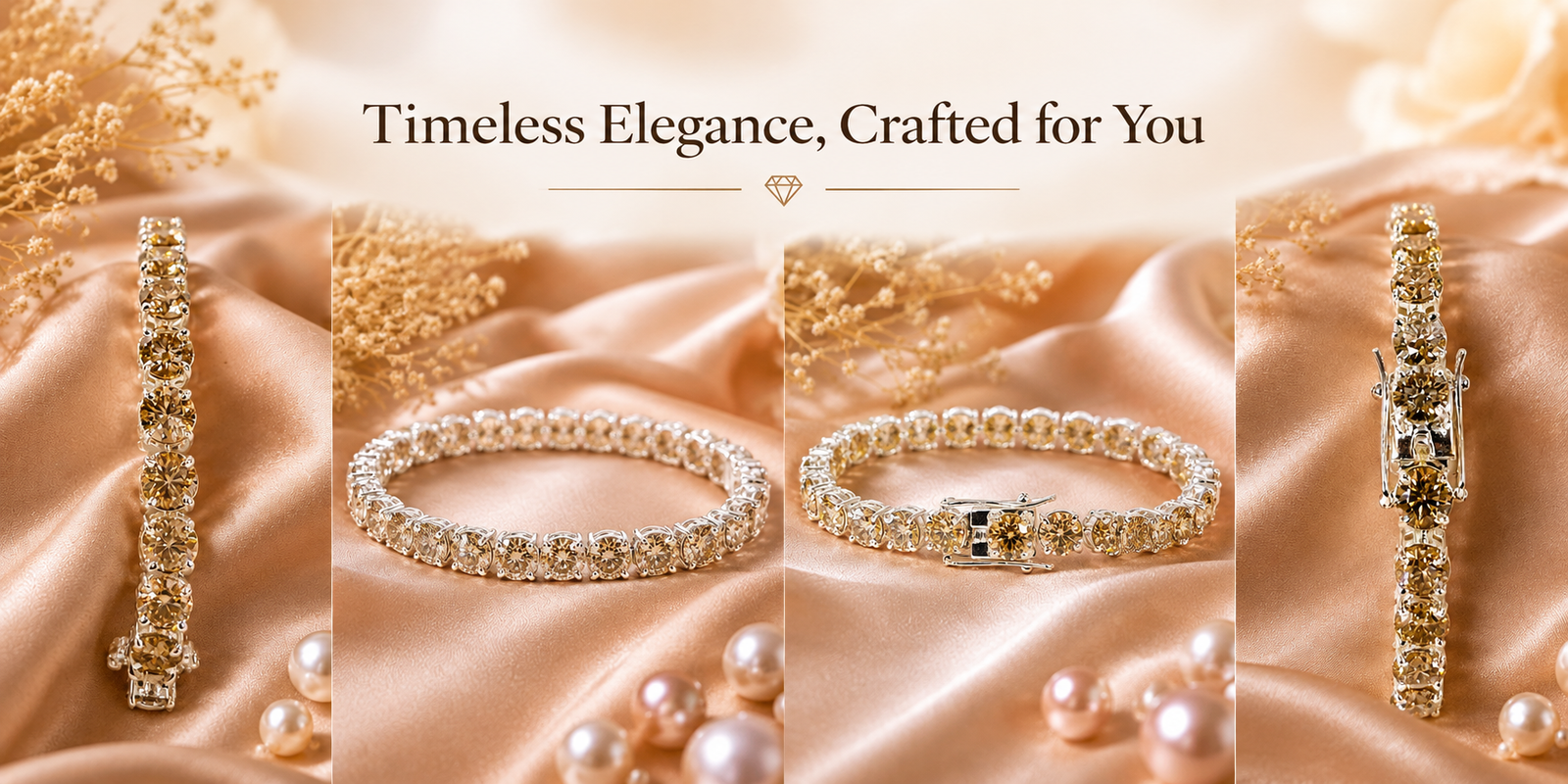 Champagne Diamond Tennis Bracelet banner
