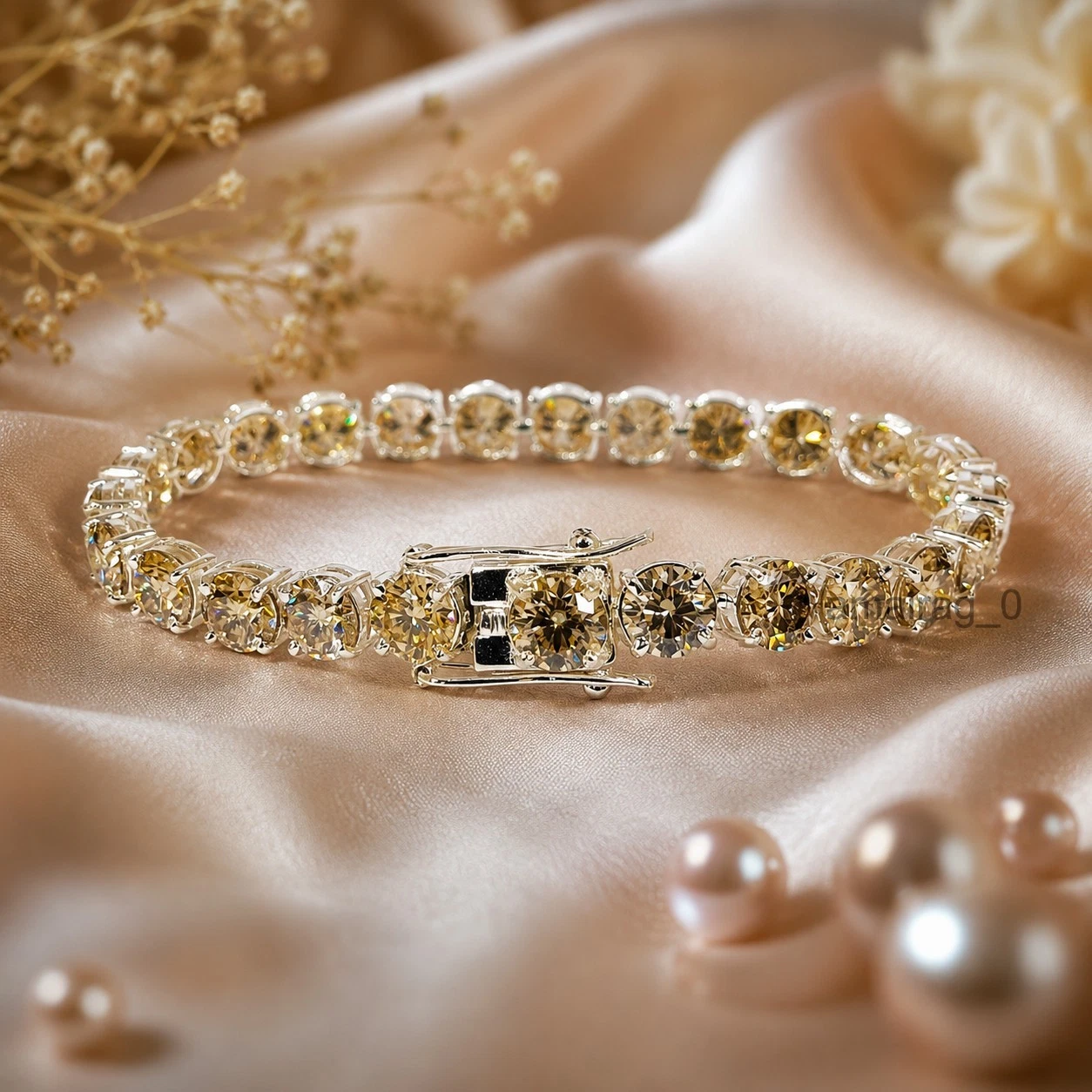 Champagne Diamond Tennis Bracelet