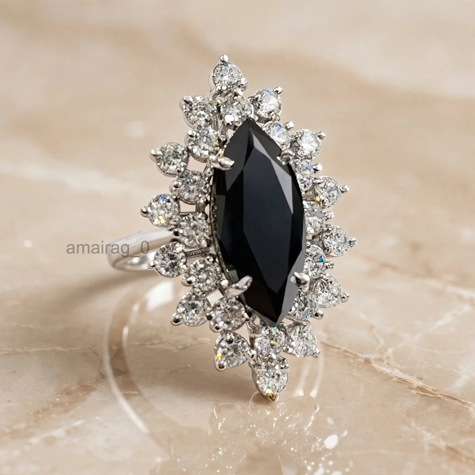 Engagement Ring 4 Ct Black 3