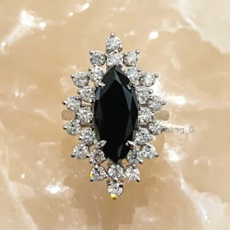 Engagement Ring 4 Ct Black