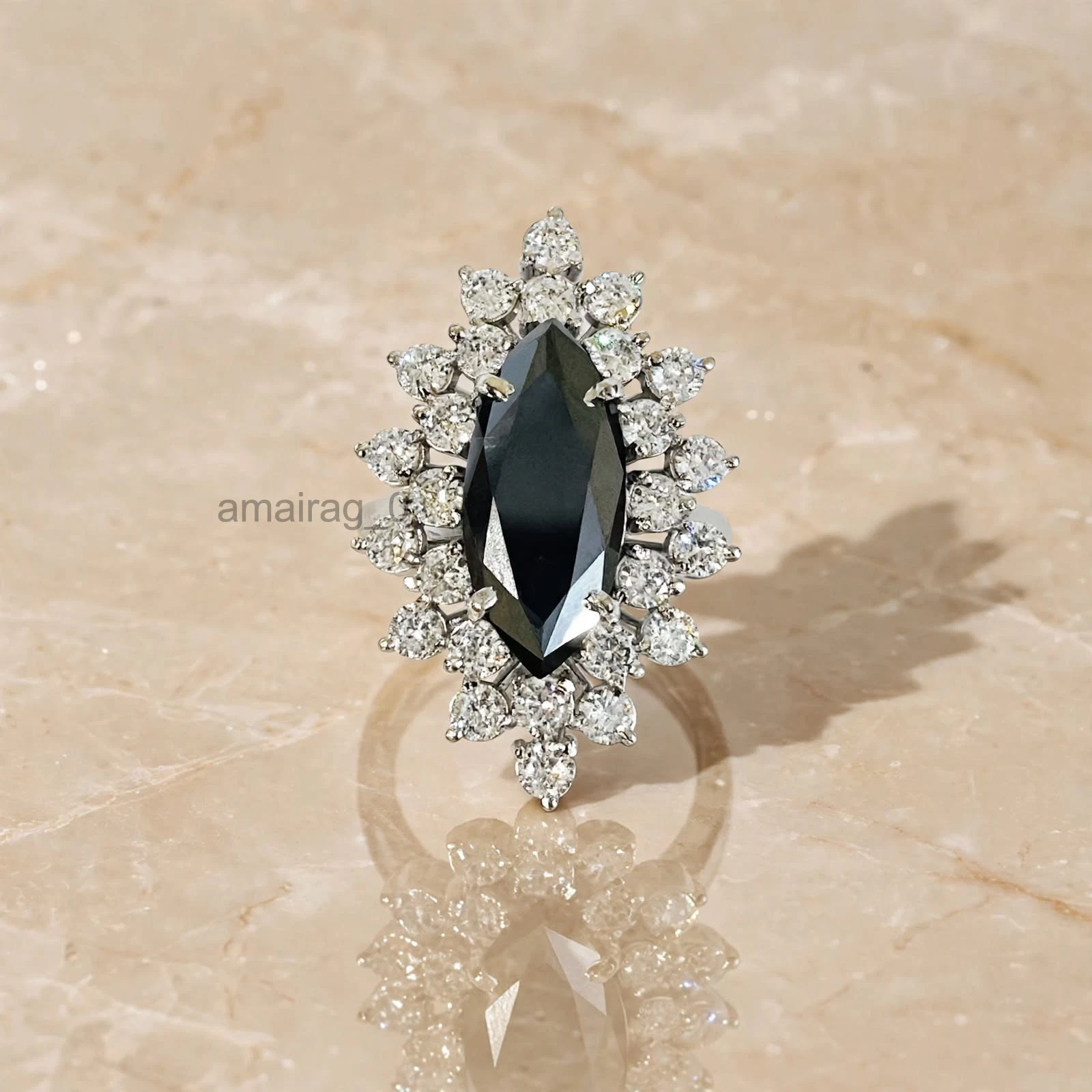 Engagement Ring 4 Ct Black 4