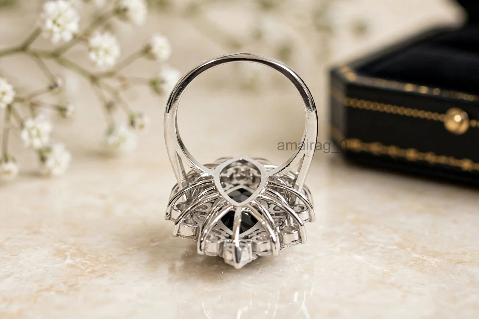 Engagement Ring 4 Ct Black 5