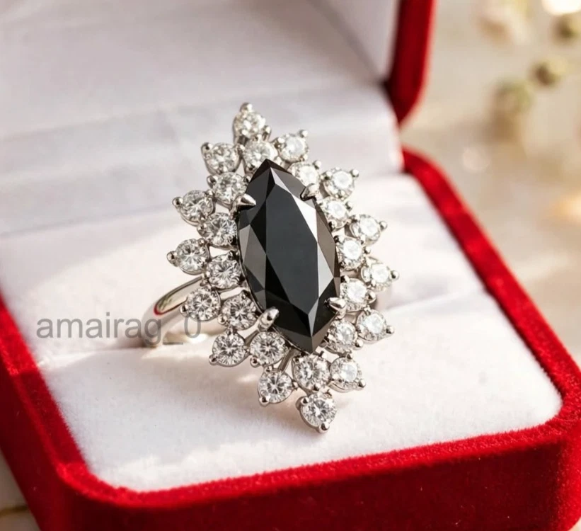 Engagement Ring 4 Ct Black 6