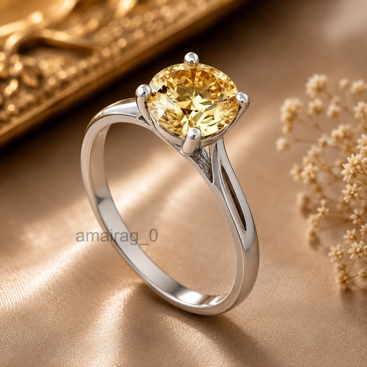HPHT Champagne 3.50 ct ringss (3)