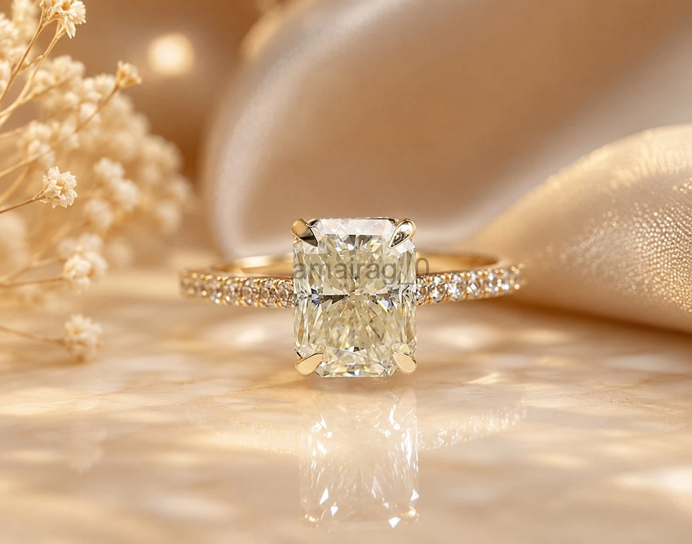 Radiant Cut 5 Ct Off White HPHT (1)
