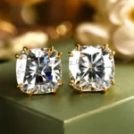 White Diamond Earrings Cushion
