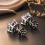 White Diamond Stud Earrings 2