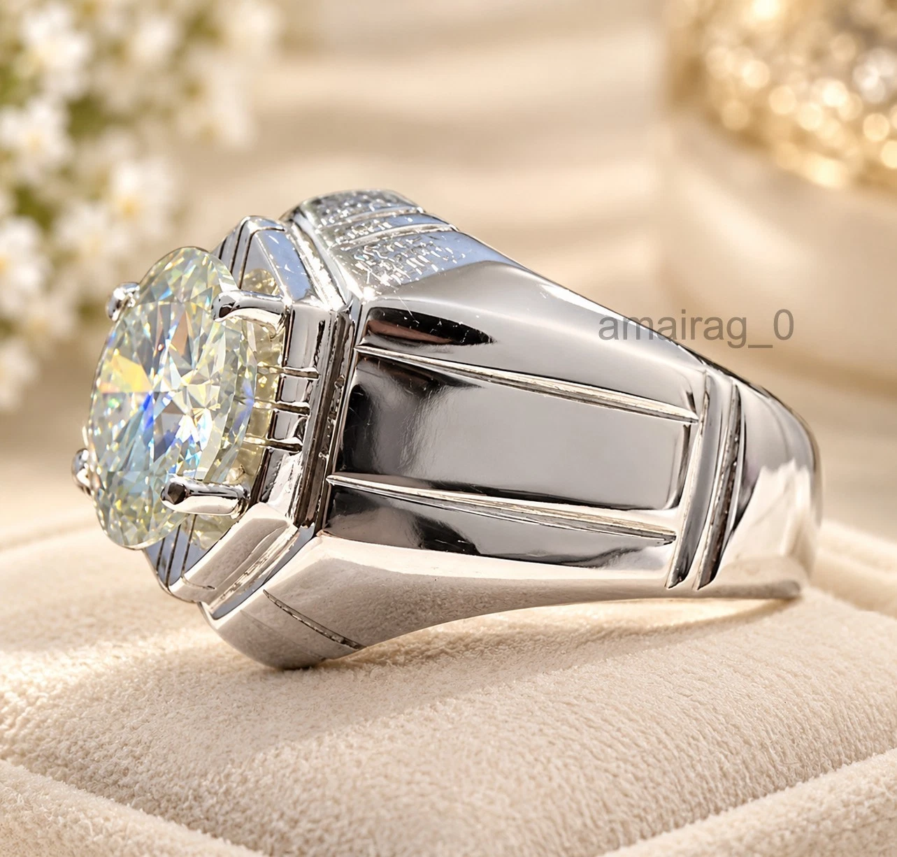 White Treated Diamond Ring 6CT 3